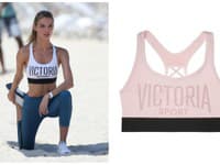 Yoga na pláži s podprsenkou Victoria´s Secret z ich športovej kolekcie 