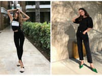 Čierny outfit a výrazné topánky môžu vyzerať úplne odlišne