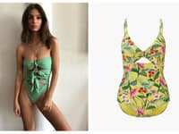 Celé plavky v extravagantnom strihu nosí aj Emily Ratajkowski 