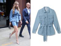 Sako na zavinovanie v kombinácii s denimovými šortkami vytvorí perfektný look