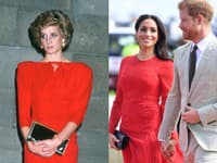 Meghan aj Diana vyzerajú v červenej skvele