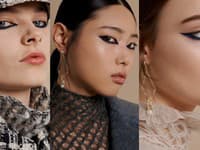 Dior Haute Couture 2021-2022: Peter Philips navrhol make-up looky s fokusom na oči a modré linky
