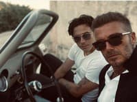 Brooklyn Beckham so svojím otcom Davidom