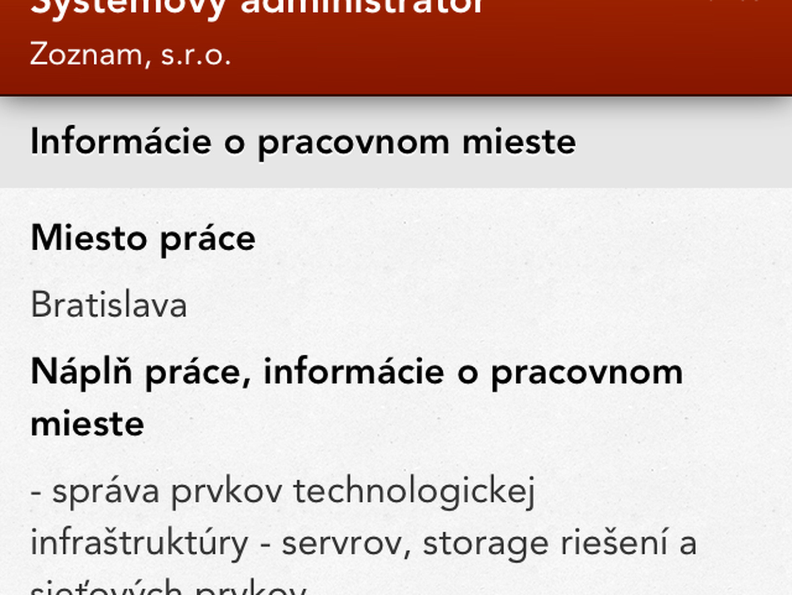 Aplikácia Kariera.sk