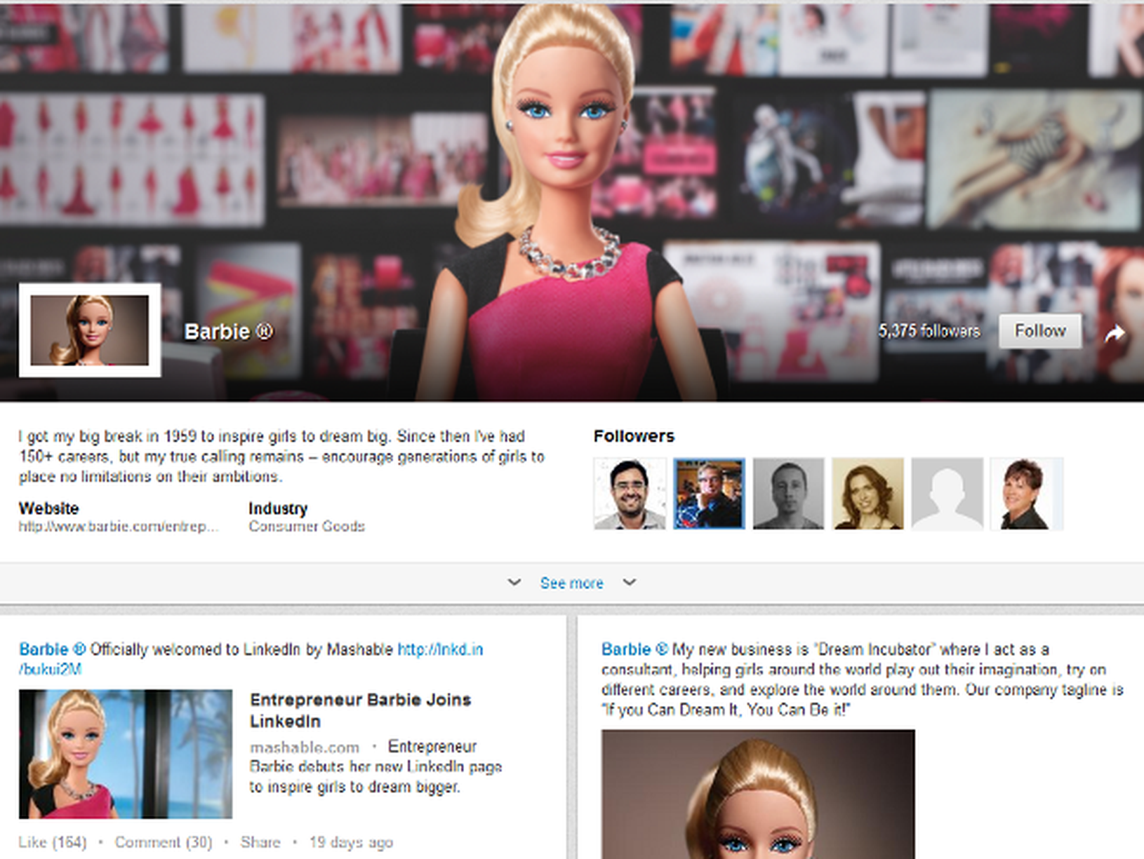 Barbie na LinkedIn