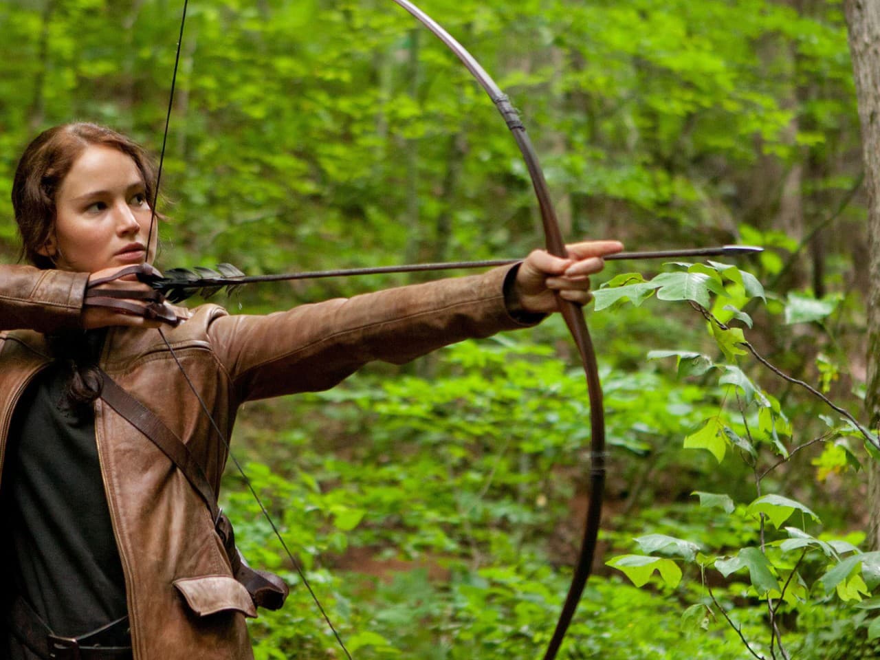 Jennifer Lawrence ako Katniss Everdeen vo filme Hry o život