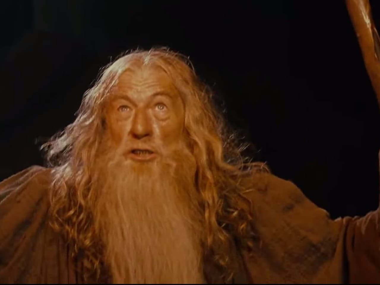 Gandalf v jednej z najznámejších scén z Pána prsteňov.