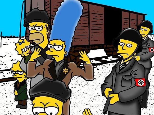 Simpsonovci v osvienčimskom tábore smrti.