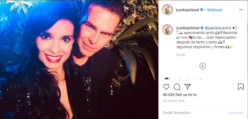 Paola Rey a Juan Alonso Baptista sú doteraz priateľmi (Zdroj: Instagram/juanbaptistad)