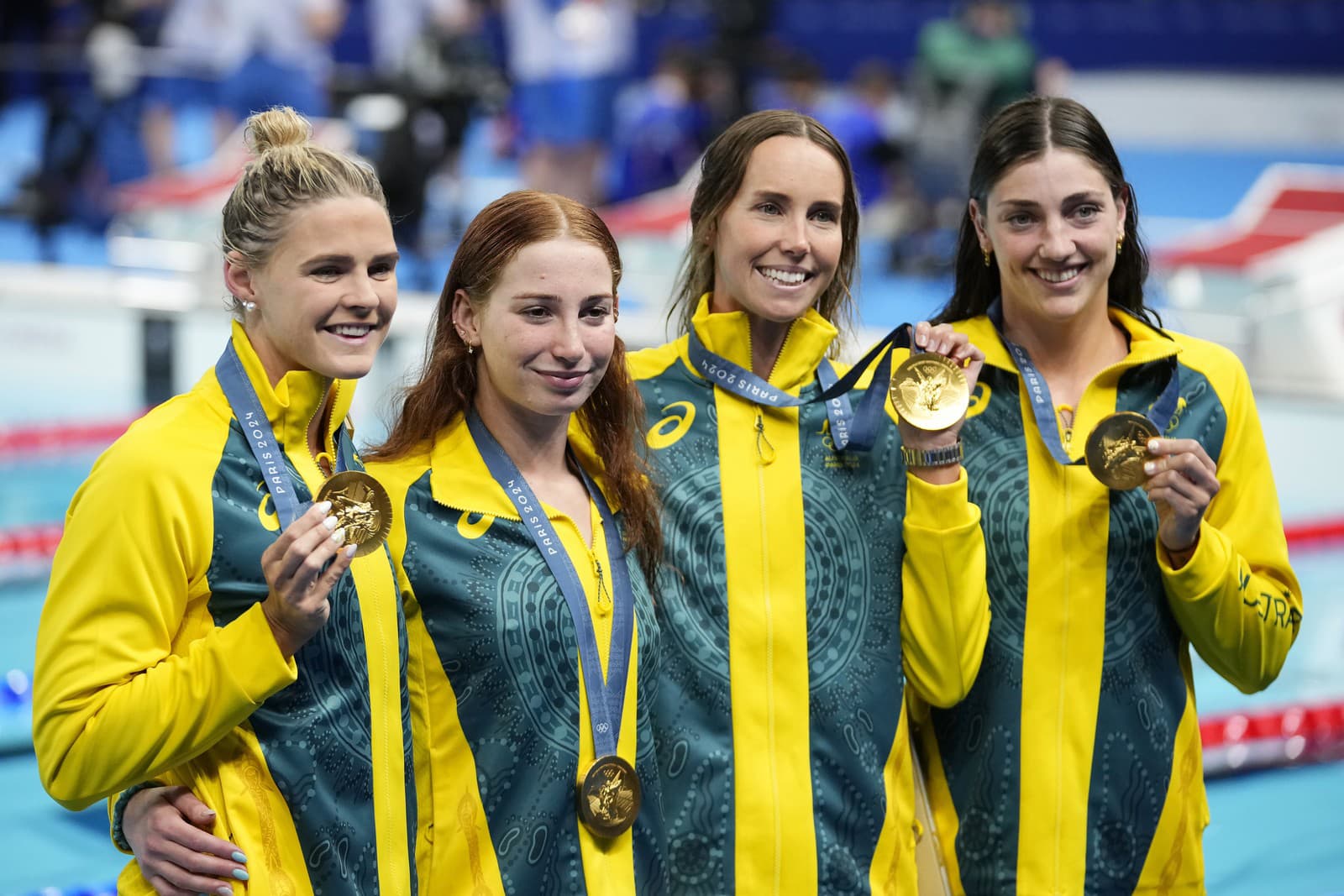 Zľava Shayna Jack, Mollie O'Callaghan, Emma Mckeon a Meg Harris