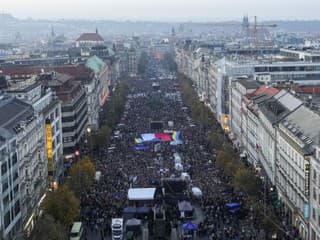 Na demonštráciách v Prahe