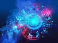 Backdrop design of sacred zodiac symbols, signs, geometry and designs  represent concept of  astrology, alchemy, magic, witchcraft and fortune telling