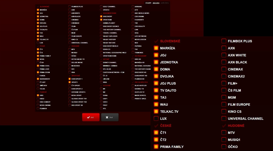 TIP: Možnosť editovania vašich TV staníc sa nachádza v ľavom dolnom rohu stránky. Veľký a červený obdĺžnik, to neprehliadnete!