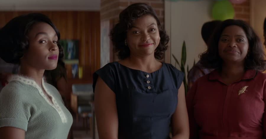 (Zľava) Janelle Monae, Taraji P. Henson a Octavia Spencer vo filme Hidden Figures