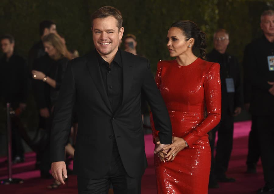 Damon s manželkou Lucianou Barroso. (Foto: SITA/AP/Chris Pizzello)