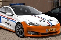 Policajná Tesla v Luxembursku