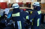 Porsche Panamera zničená hasičmi