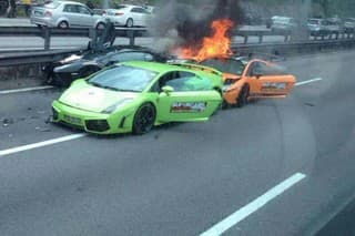 Lamborghini zhoreli do tla