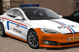 Policajná Tesla v Luxembursku