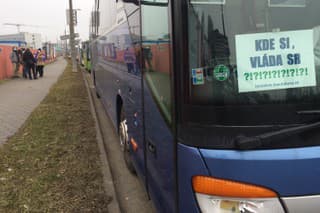 Protest vodičov autobusov v