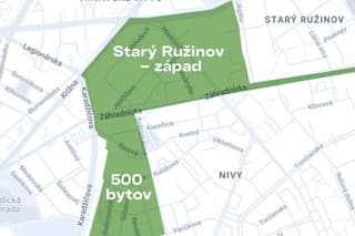 Mapa Ružinov nové časti