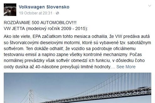 VW Hoax - rozdávame