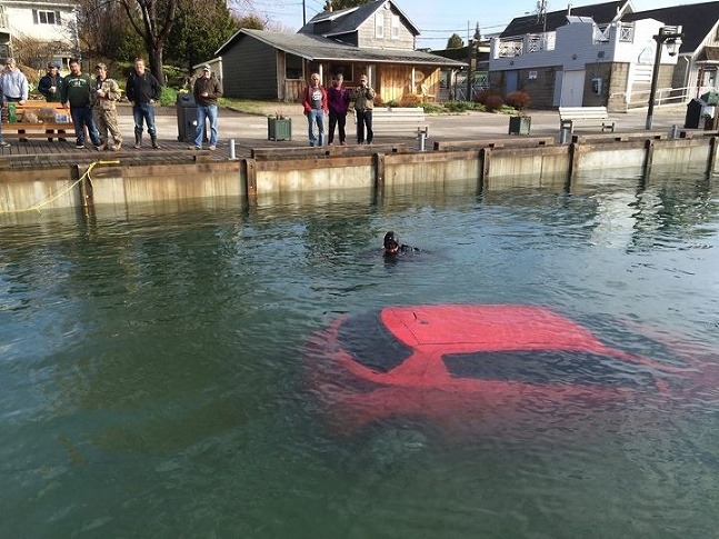 Toyota v jazere