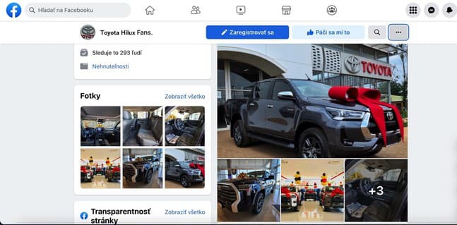 Toyota Hilux podvod na FB