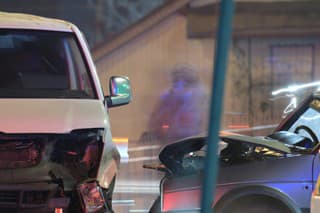 Cars crashed heavily in