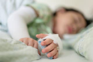 Close-up children hand intravenous