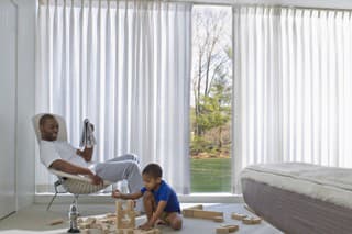 father reading the paper