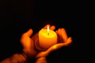 Burning candles in the