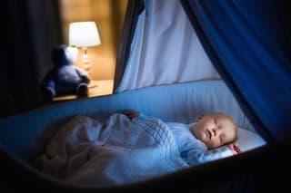 Adorable baby sleeping in