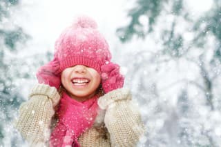 Happy child girl playing