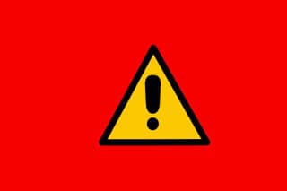 Warning sign with yellow