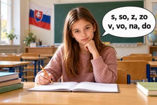 Dievča na hodine slovenského