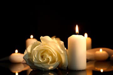 White rose and burning White rose and burning