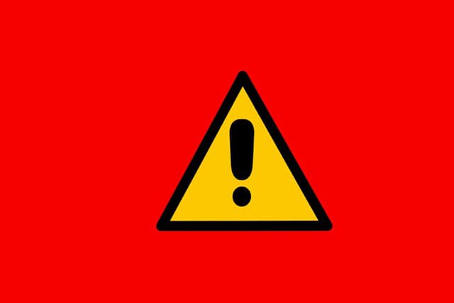 Warning sign with yellow