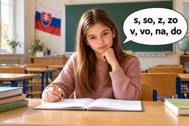 Dievča na hodine slovenského