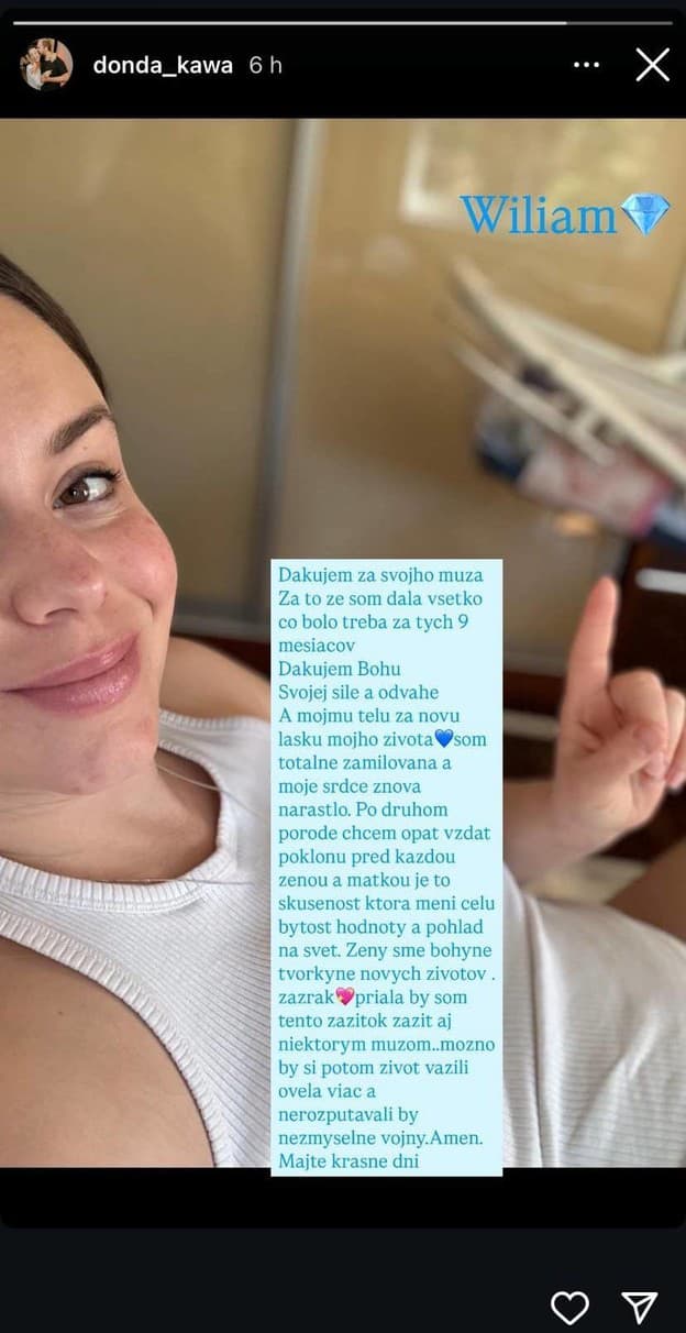 Dominika Kavaschová porodila chlapčeka