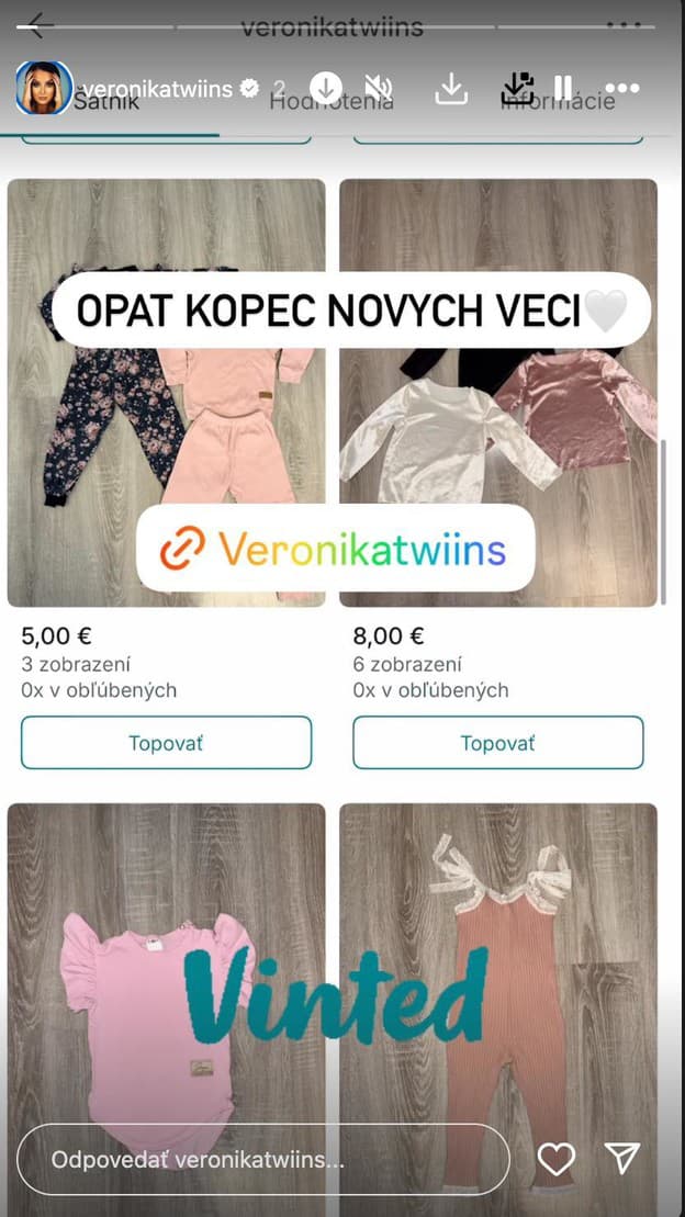Veronika Nízlová PREDÁVA veci