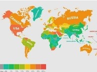 Mapa výskytu obezity.