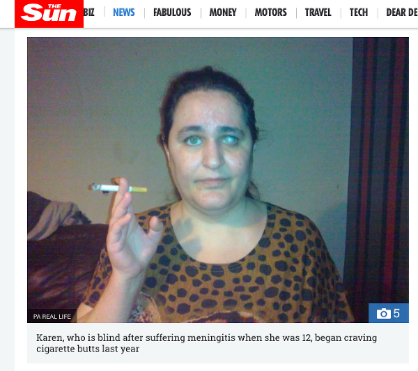 Karen doslova cigarety miluje! (Foto: screenshot thesun.co.uk)